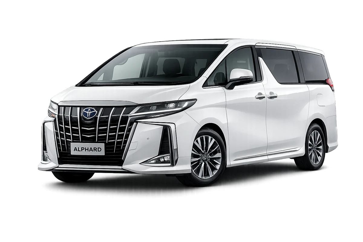 White Toyota Alphard MPV
